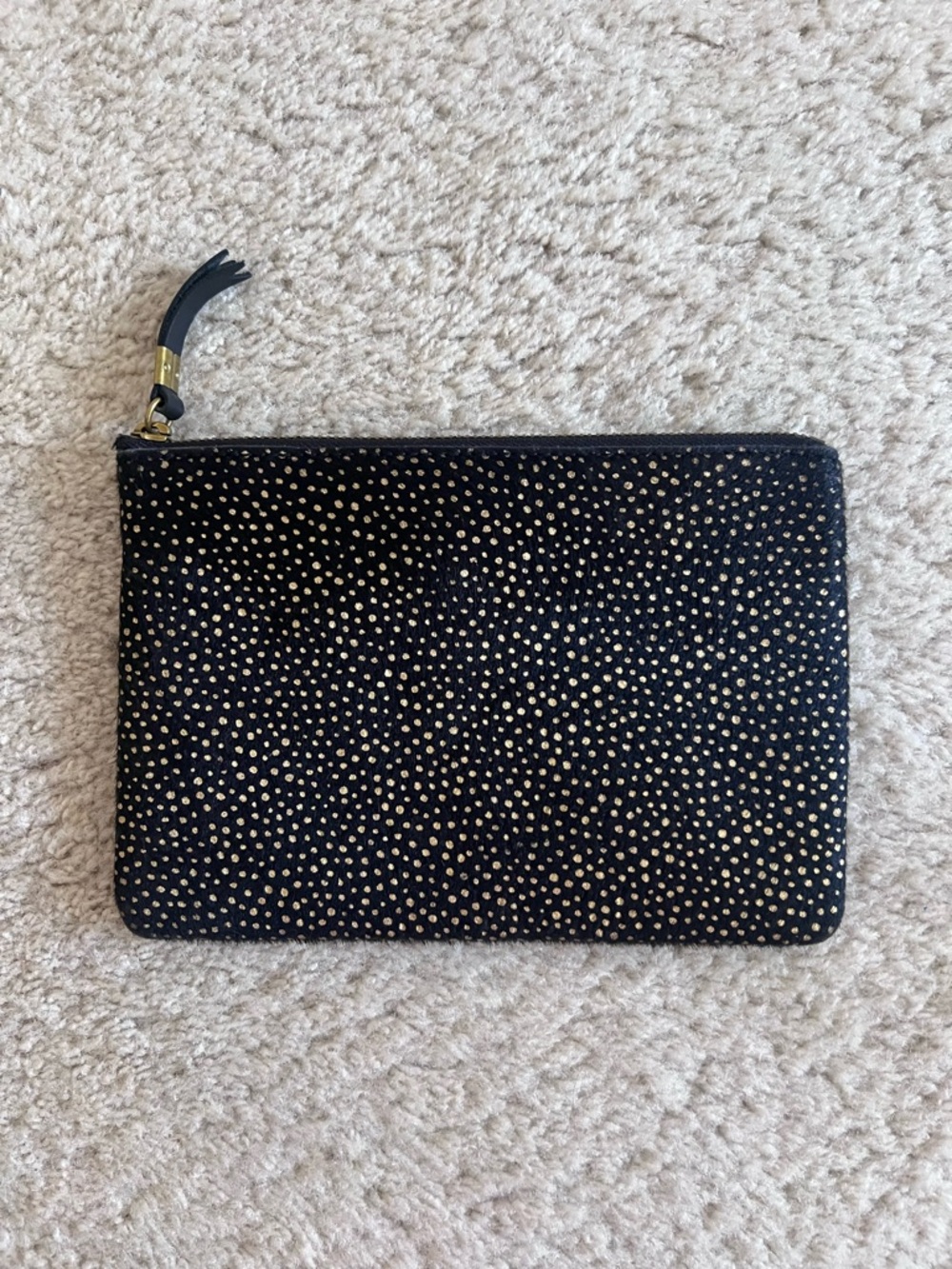 Madewell Black & Gold Foil Fur Wallet Clutch NWT